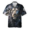 Lion Thunder Hawaiian Shirt for Mens - Lion Storm Summer Shirt, Button Down Shirt Short Sleeve (MP_Lion_13) Size 2XL view 1