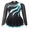 iiniim Girls Kids Shiny Long Sleeve Figure Ice Skating Dress Ballerina Leotards Lyrical Ballet Dance Dress Lake Green 16 Years view 3