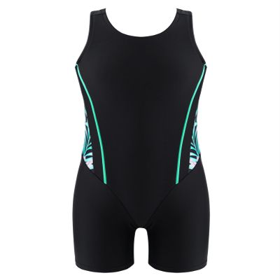 Yruioon Girls Athletic One Piece Swimsuit Splice Racerback Bathing Suit Swimming Surfing Costume Black 12 Years