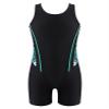 Yruioon Girls Athletic One Piece Swimsuit Splice Racerback Bathing Suit Swimming Surfing Costume Black 12 Years view 1