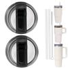 2PC Replacement Leak Proof Tumbler FLIP Lid With Straw - Fit For Stanley ProTour Quencher and Quencher H2.0 20oz,30oz Tumbler (2BLACK, 20oz and 30oz) view 1