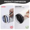 2PC Replacement Leak Proof Tumbler FLIP Lid With Straw - Fit For Stanley ProTour Quencher and Quencher H2.0 20oz,30oz Tumbler (2BLACK, 20oz and 30oz) view 3