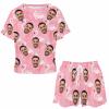 Artsadd Custom Short Pajamas Set With Photo, Women Personalized Lounge Set, Funny Face Printed Sleepwear, Soft Tracksuit Gift(Flamingo,4XL) view 3
