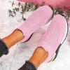 EMRELOD Womens Sneakers Platform Fashion Slip On Walking Shoes Breathable Running Shoes Lightweight Casual Breathable Mesh Low Top Gym Shoes Flat Non Slip Workout Shoes Play Sneakers (03-Pink, 8) view 2