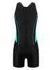 Yruioon Girls Athletic One Piece Swimsuit Splice Racerback Bathing Suit Swimming Surfing Costume Green 8 Years view 2