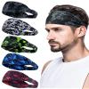 AWUMBUK Men's Sports Headbands, Absorbent Stretchy Sweatbands 5 Pack for Workout, Football, Running, Cycling, Fitness view 1