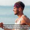 AWUMBUK Men's Sports Headbands, Absorbent Stretchy Sweatbands 5 Pack for Workout, Football, Running, Cycling, Fitness view 3