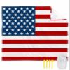 Beach Blanket Waterproof Sandproof Beach Mat,Red Blue White Stars and Stripes Picnic Blankets with Sand Pockets and Stakes,USA Flag Independence Day Outdoor Pad for Seaside,Travel,Camping 118x108In view 1