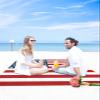 Beach Blanket Waterproof Sandproof Beach Mat,Red Blue White Stars and Stripes Picnic Blankets with Sand Pockets and Stakes,USA Flag Independence Day Outdoor Pad for Seaside,Travel,Camping 118x108In view 4