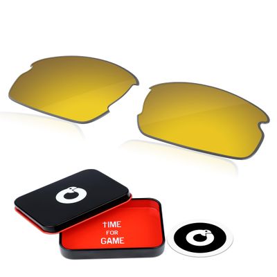 OWORK 1.8MM Polycarbonate Replacement Lenses for Oakley Flak 2.0 OO9295 59mm Sunglass - Flare Gold