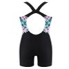 Yruioon Girls Athletic One Piece Swimsuit Splice Racerback Bathing Suit Swimming Surfing Costume Black 16 Years view 2