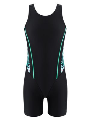 Yruioon Girls Athletic One Piece Swimsuit Splice Racerback Bathing Suit Swimming Surfing Costume Black 8 Years
