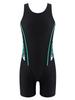 Yruioon Girls Athletic One Piece Swimsuit Splice Racerback Bathing Suit Swimming Surfing Costume Black 8 Years view 1