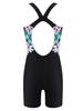 Yruioon Girls Athletic One Piece Swimsuit Splice Racerback Bathing Suit Swimming Surfing Costume Black 8 Years view 2