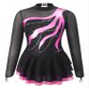 iiniim Girls Kids Shiny Long Sleeve Figure Ice Skating Dress Ballerina Leotards Lyrical Ballet Dance Dress Hot Pink 10 Years view 3