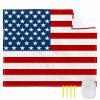 Beach Blanket Waterproof Sandproof Beach Mat,Red Blue White Stars and Stripes Picnic Blankets with Sand Pockets and Stakes,USA Flag Independence Day Outdoor Pad for Seaside,Travel,Camping 95x80In view 1