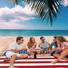 Beach Blanket Waterproof Sandproof Beach Mat,Red Blue White Stars and Stripes Picnic Blankets with Sand Pockets and Stakes,USA Flag Independence Day Outdoor Pad for Seaside,Travel,Camping 95x80In view 3