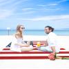 Beach Blanket Waterproof Sandproof Beach Mat,Red Blue White Stars and Stripes Picnic Blankets with Sand Pockets and Stakes,USA Flag Independence Day Outdoor Pad for Seaside,Travel,Camping 95x80In view 4