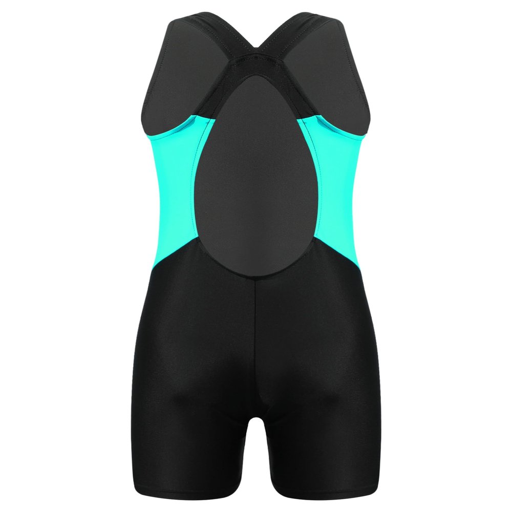 Yruioon Girls Athletic One Piece Swimsuit Splice Racerback Bathing Suit Swimming Surfing Costume Green 14 Years