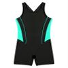 Yruioon Girls Athletic One Piece Swimsuit Splice Racerback Bathing Suit Swimming Surfing Costume Green 14 Years view 4