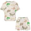 Lizard Turtle Leopard Gecko Reptile Womens Pajama Sets Short Sleeve Shirt and Shorts 2 Pieces Loungewear Sleepwear PJ M view 3