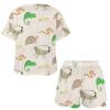 Lizard Turtle Leopard Gecko Reptile Womens Pajama Sets Short Sleeve Shirt and Shorts 2 Pieces Loungewear Sleepwear PJ M view 4