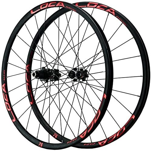 ZECHAO 26"/27.5"/29" Mountain Bike Wheel Set 24 Holes Disc Brake Mountain Bike Wheelset Ultralight Alloy Rim Thru Axle 12 Speed Wheelset (Color : Red, Size : 29inch)