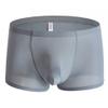 JEsilunmaMY Mens Elephant Nose Ice Silk Underwear Low Waist Long Pouch Boxer Briefs Solid Color Moisture-Wicking Underpants (Grey-3PC,Large) view 2