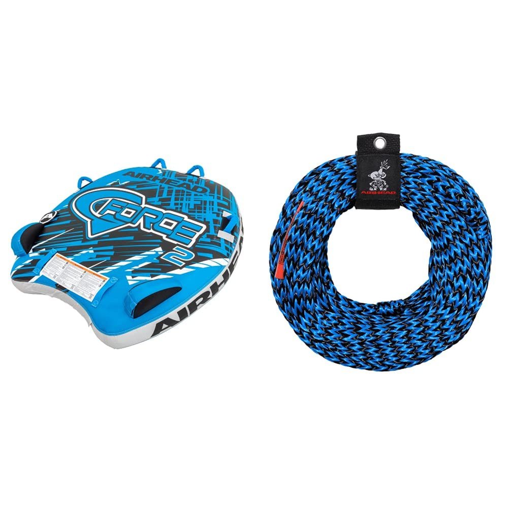 AIRHEAD G-Force 2, 1-2 Rider Towable Tube Tow Rope for Towable Tubes (60 Feet)