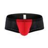 JEsilunmaMY Mens Color Block Mesh Boxer Briefs Low Waist Support Pouch Boxer Underwear Stretch Breathable Hollow Underpants (Red-1PC,Small) view 1