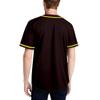 DIGITMON Men's Baseball Jersey Button Down Premium Hip Hop T Shirts Sports Uniform BROWNYELLOW, X-Large view 3