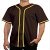 DIGITMON Men's Baseball Jersey Button Down Premium Hip Hop T Shirts Sports Uniform BROWNYELLOW, 2X-Large view 1