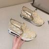 Hbeylia Platform Wedge Sneakers for Women Fashion Embroidery Floral Mesh Air Comfort Chunky Sole Hidden High Heels Slip On Loafers Breathable Walking Work Shoes with Arch Support view 3
