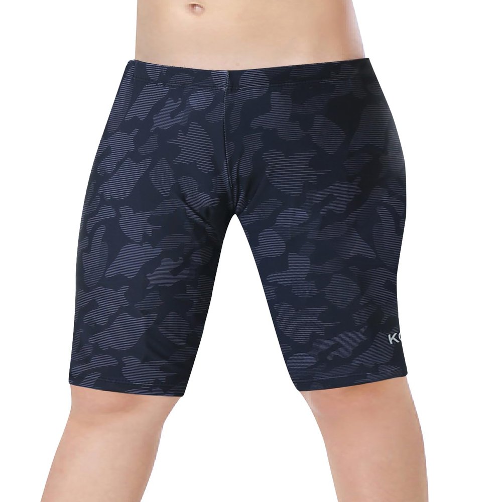 KGKE Boys-Swim-Jammers Youth-Athletic Swimming-Shorts Quick-Dry - with Drawstring Kids Soft Swimsuits UPF 50+(Black Camo,XL)
