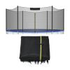 GYMAX Trampoline Net, Trampoline Enclosure for 8 10 12 14 15 16Ft Round Trampoline with Double-Headed Zippers & Buckles, Sun-Protective Trampoline Replacement Net (Outside Net 12FT 8Poles) view 1