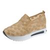 Hbeylia Platform Wedge Sneakers for Women Fashion Embroidery Floral Mesh Air Comfort Chunky Sole Hidden High Heels Slip On Loafers Breathable Walking Work Shoes with Arch Support view 1
