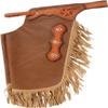 Custom Made Leather Western Chinks Chaps for Men Women Kids Unisex Handmade Basket Stamped Tooled Yoke (Kids) view 1
