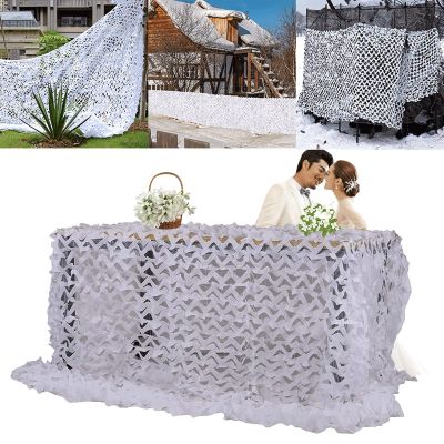 XIGOUZIQU Camo Net Camouflage Netting, Cloth Camping Military Hunting Shooting White Outdoor Shade for Decoration Camping Theme Party Sunscreen Nets (Color : White, Size : 6x15m)