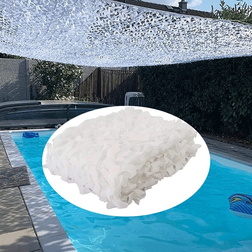 XIGOUZIQU Camouflage Netting, 210D Camo Net White for Military Hunting and Shooting, Lightweight and Durable Sunscreen Nets with Grid Wedding Decoration, Camping (Size : 7x12m/23x39.4ft)