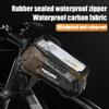 Bike Phone Holder Bike Frame Bag Bike Phone Holder Bag Touchscreen Bike Bag Phone Mount Bag Bike Cell Phone Bag for Men Compatible Phone Under 7.2''(Included Bicycle bag rainproof cloth & bike bell view 3