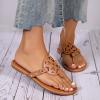 ZBYY Women's Thong Flip Flop Sandals,Summer Slip on Casual T Strap Flat Dressy Sandals Comfortable Beach Sandals view 2