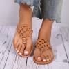 ZBYY Women's Thong Flip Flop Sandals,Summer Slip on Casual T Strap Flat Dressy Sandals Comfortable Beach Sandals view 3