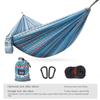 Double Camping Hammock Outdoor Swing Lightweight Travel Hammock with Storage Bag, 102 * 5.5In, Load-Bearing 440Ib, High-Strength Tension Straps, Camping Must Have,Blue view 2