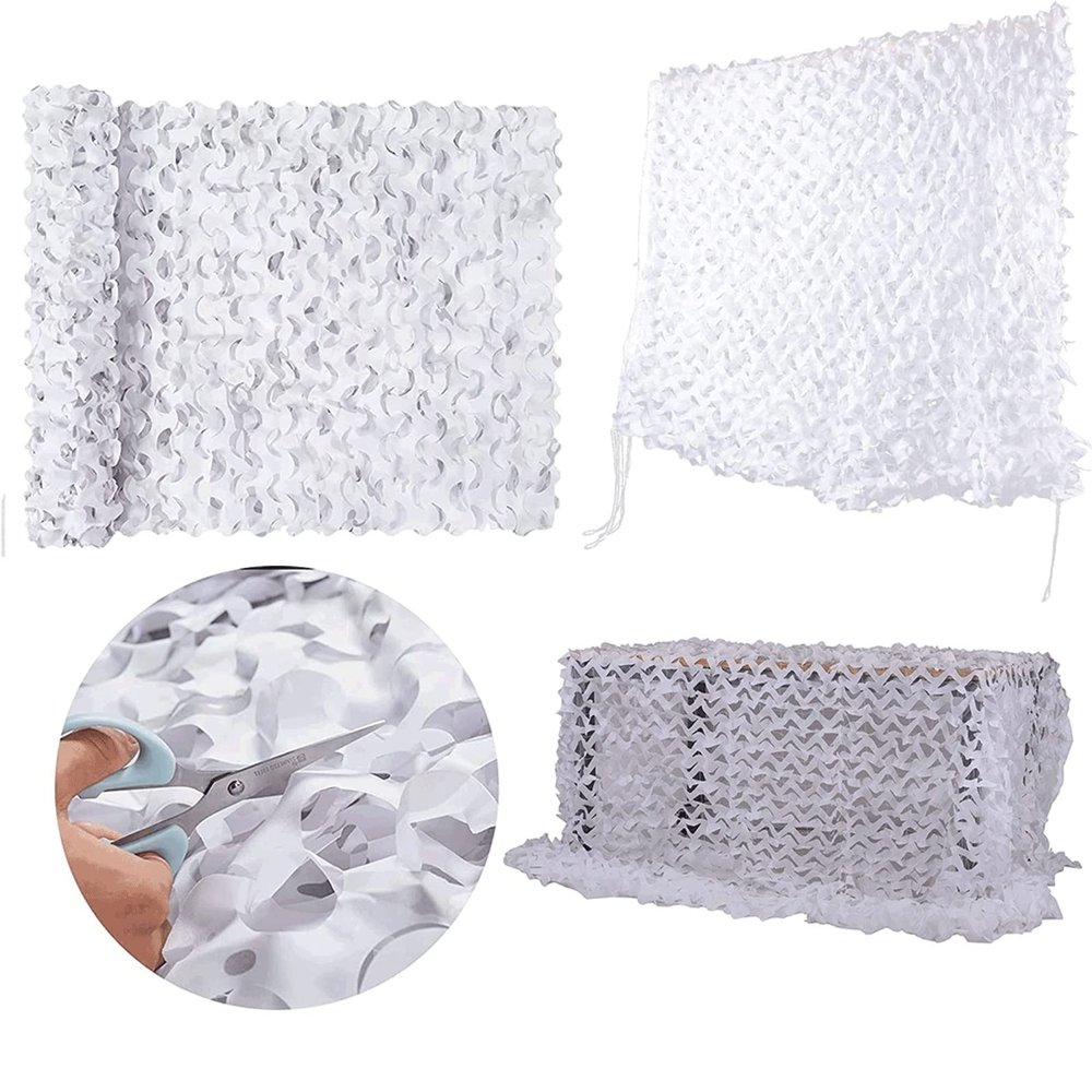 XIGOUZIQU Camouflage Netting - Camouflage Net - Camo Netting, 2mx3m - 2mx4m - 4mx6m - White - for Hunting, Forest Landscape, Wedding Decoration, Camping (Size : 7x12m/23x39.4ft)