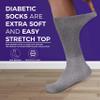 Diamond Star Diabetic Socks, Non-Binding Circulatory Cushion Cotton Crew Diabetic Socks for Men Women 9-11 (3 Pairs Gray) view 3