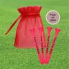 500 Personalized Pink Golf Tees - 2 3/4" Upload Your Own Text at Checkout for a Distinct Tee-Off Experience view 2