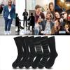 Lavencious Premium Men's Soft Viscose Fiber Crew Dress Socks for Men, Size 9-11, 6 Pairs (Black Patterns) view 3