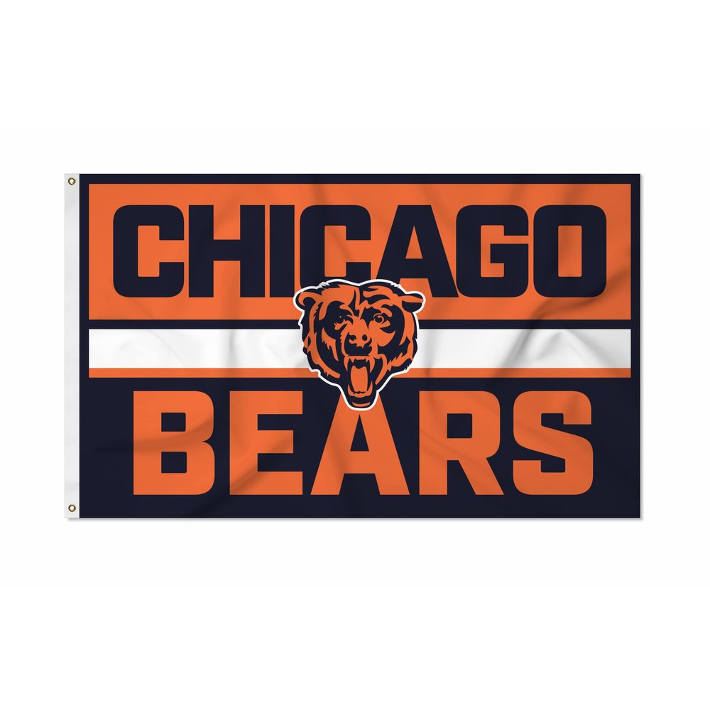 Rico Industries NFL Football Chicago Bears Bold 3' x 5' Banner Flag Single Sided - Indoor or Outdoor - Home Dcor