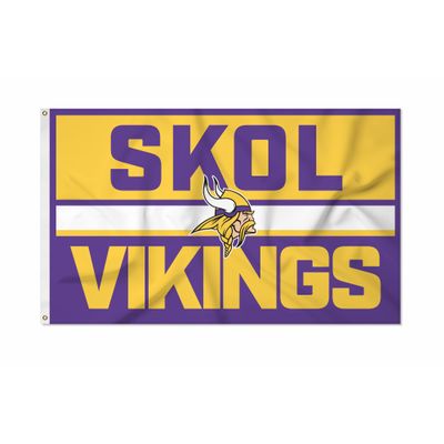 Rico Industries NFL Football Minnesota Vikings Bold 3' x 5' Banner Flag Single Sided - Indoor or Outdoor - Home Dcor