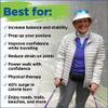 York Nordic Motivator Walking Poles for Balance and Rehab - Patented Stability Grips - Lightweight, Adjustable, and Collapsible - 2 Pieces Adjustable w/flip Locks - Heights 4'6" up to 6'2" - 230 lbs view 3